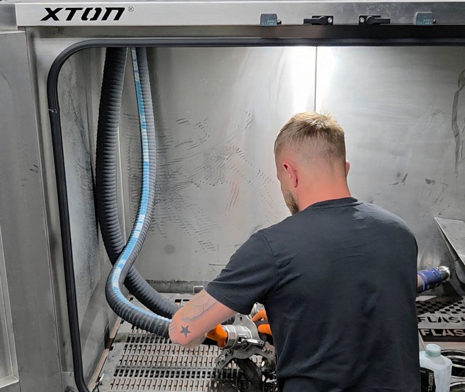 DPF being cleaned in the workshop